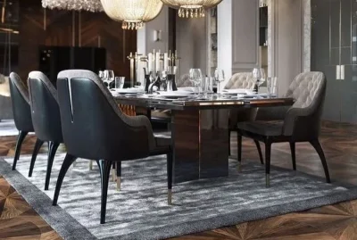 Modern dining chairs with elegant design.